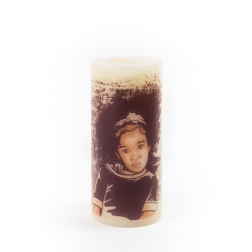Cutie Girl Custom Printed Scented Pillar Candle 3x